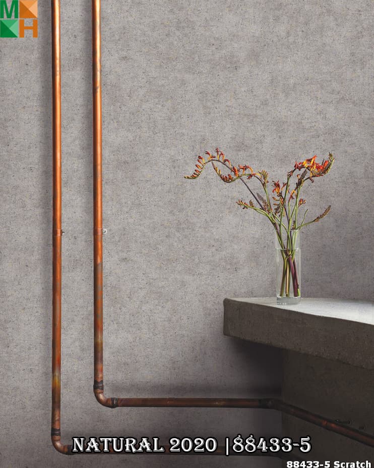  Giấy dán tường 3D giả xi măng, bê tông 88433 màu trắng, xám ghi nhạt đậm